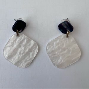 White Black Earrings